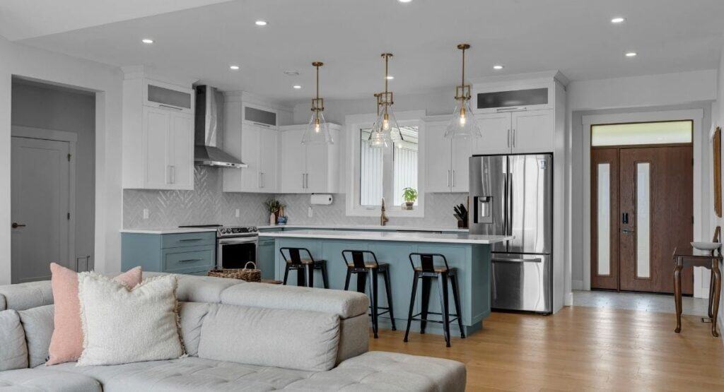 kitchen and entryway