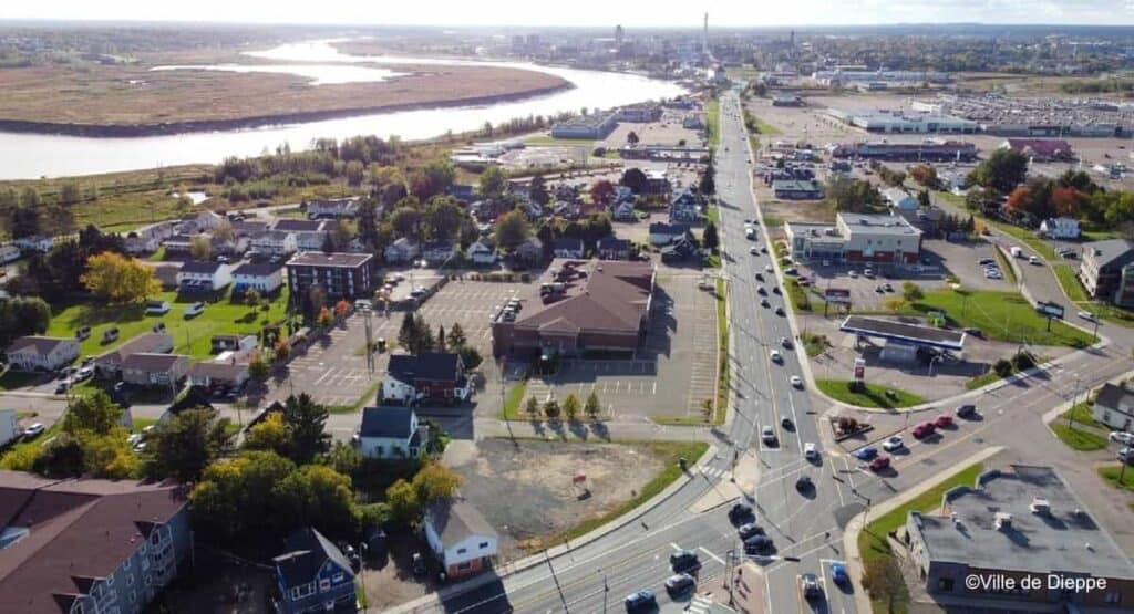 Aerial view of the city of Dieppe